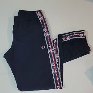 CHAMPION Retro Side Stripe Logo Trackpants Joggers Training Pants Y2k